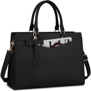 Laptop Bags for Women 15.6 inch PU Leather Work Tote Business Shoulder Bag